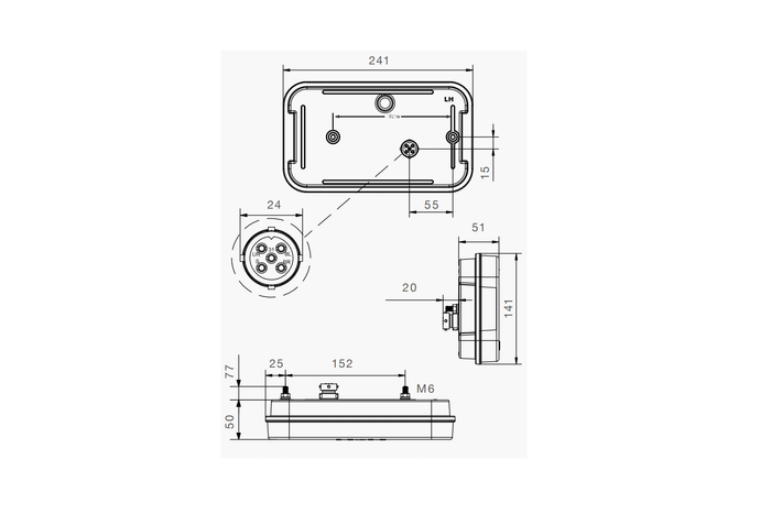 ASPÖCK MULTILED IV LED задна светлина байонет 5PIN 5 функции дясна