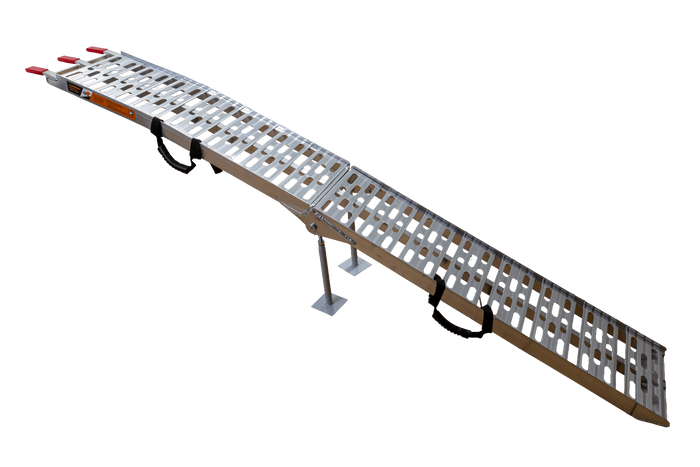 UNITRAILER ALR003 сгъваема алуминиева рампа за ремарке 221 см 340 кг с колан и опора