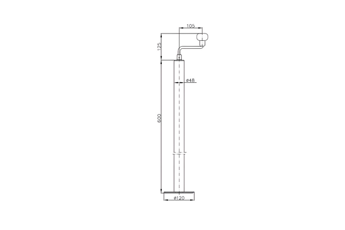 Разтегателна опора за манивела със скоба WINTERHOFF ST48-120+KLE48 150кг 48мм 600-820мм