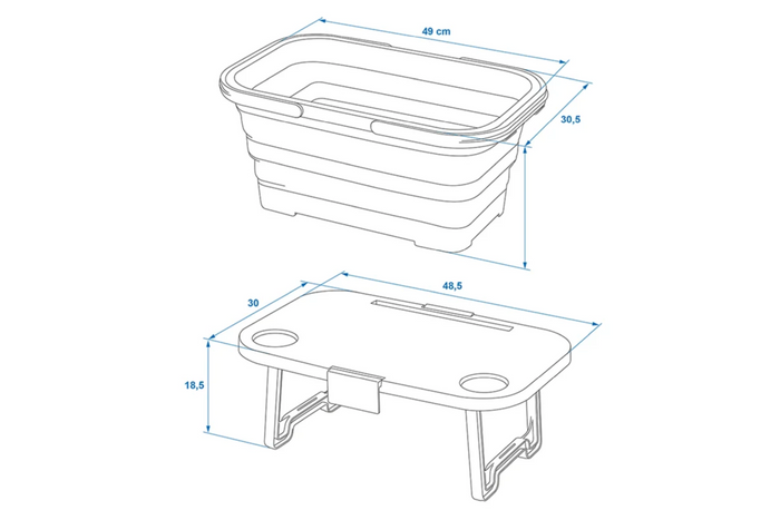 Кошница за пикник с капак ProPlus 370315 сгъваема кошница с функция за маса 20 л