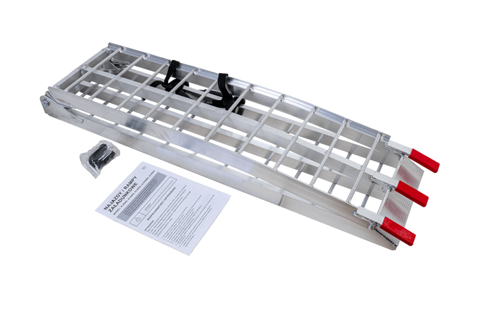 UNITRAILER ALR002 сгъваема алуминиева рампа за ремарке 221 см 340 кг с колан