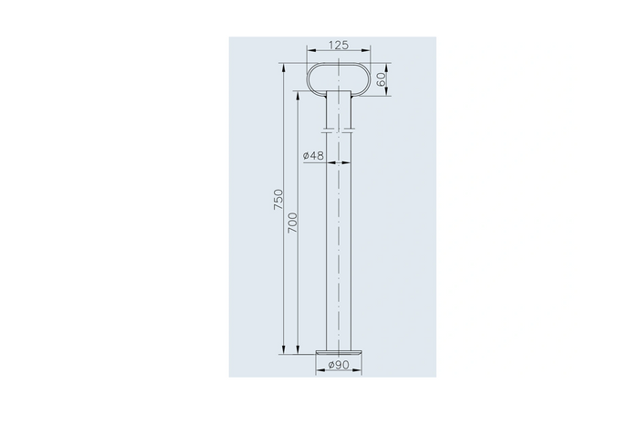 Фиксирана опора със скоба WINTERHOFF RSR48-700+KLE48 150кг 48мм 700мм