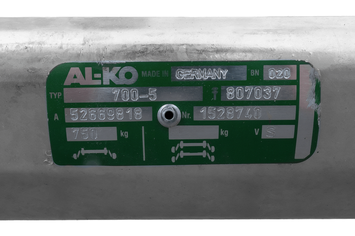 AL-KO OPTIMA ос без спирачки за ремарке 750 кг 1285 мм 1620 мм 4x100