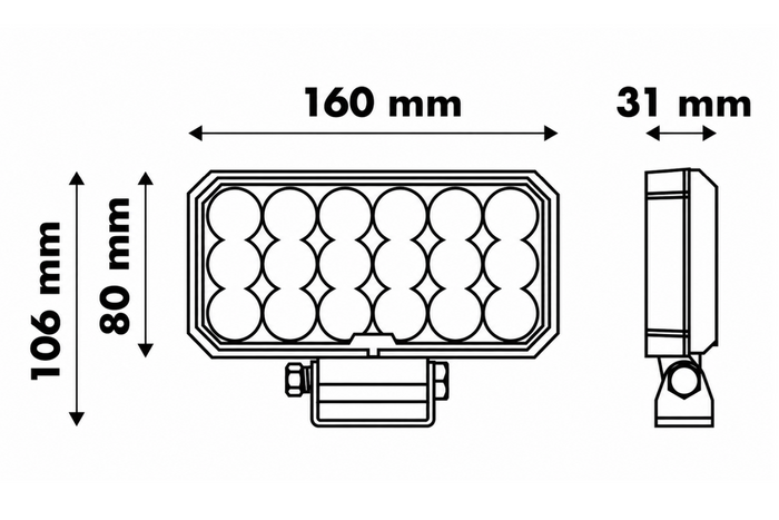LED работна лампа рефлектор LAYTZ LY7305 72xLED 7000lm правоъгълна